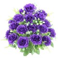 Adlmired By Nature Admired by Nature ABN1B002-PRPL 3 x 1.5 in. 18 Stems Artificial Full Blooming Rose with Greenery Flower Bush - Pink & Purple ABN1B002-PRPL